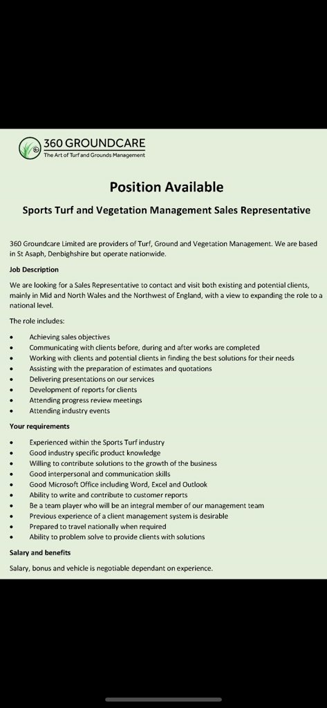 360GroundCare's tweet photo. !!!!!! WE ARE HIRING !!!!!! 
Want to join the team, if so send your CV to Sales@360groundcare.co.uk https://t.co/5KT5buNNkN