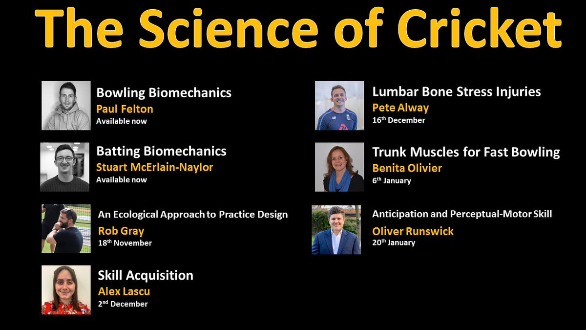 🏏 𝗧𝗵𝗲 𝗦𝗰𝗶𝗲𝗻𝗰𝗲 𝗼𝗳 𝗖𝗿𝗶𝗰𝗸𝗲𝘁 🏏

A series of 𝗳𝗿𝗲𝗲 expert lectures on the science of cricket.
Please share with anybody who might be interested.

Subscribe: youtube.com/c/StuartMcErla… 
Promo vid: youtu.be/RwuSTzBVQhg