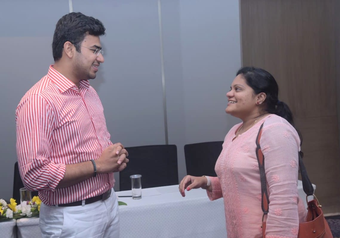 Tejasvi_Surya's tweet photo. Had a fruitful interaction with Indic social media influencers of Goa. 

Discussed a variety of issues on Goan culture to how the youth can contribute to the civilisational "abhyudaya".

Glad to see the clarity of thought that these young minds have. https://t.co/RNmB7jUYNw