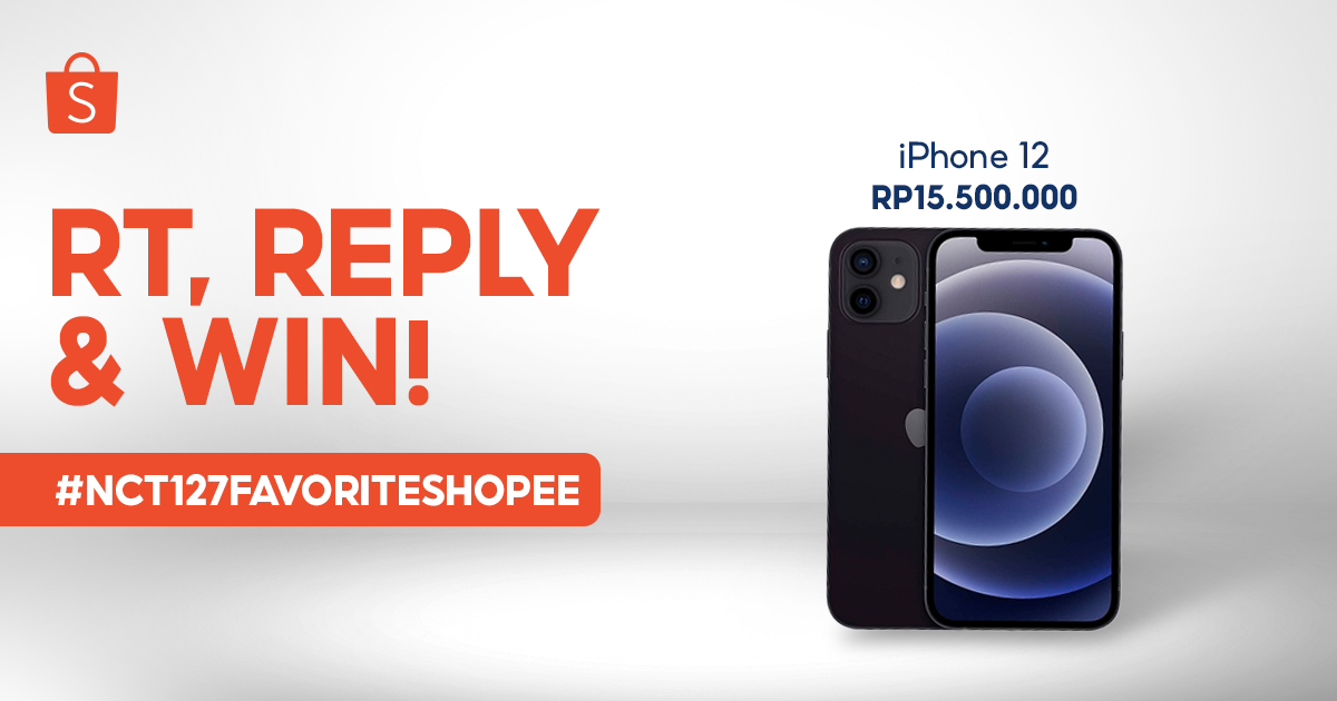 ✨ GIVEAWAY iPhone 12 SENILAI 15 JUTA ✨

Spesial buat Sobat Shopee mimin mau GIVEAWAY iPhone 12! Caranya:

1. FOLLOW @SHOPEEID 
2. RT &amp; LIKE tweet ini 
3. REPLY 'alasan kamu mau dapetin iPhone 12 pakai #NCT127FavoriteShopee #1111BigSaleTVShow #SemuaNontonShopee' (CUKUP 3 KALI)