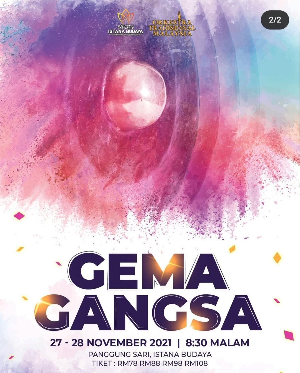 Dapatkan tiket Gema Gangsa yang boleh ditempah bermula 9 November di

istanabudaya.gov.my/acara/gema-gan…

#istanabudaya
