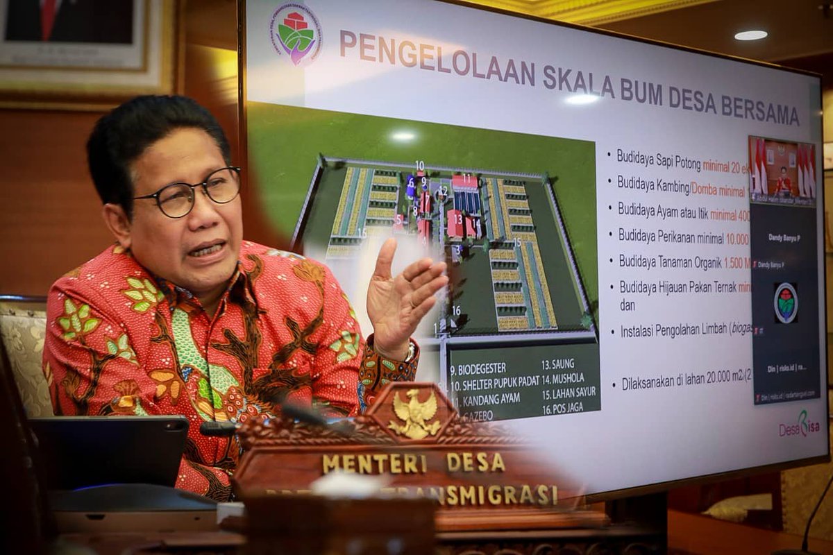 Konferensi Pers tentang pertanian terpadu, Kementerian Desa PDTT telah menyiapkan tujuh pilot project peternakan terpadu yang dikelola oleh Badan Usaha Milik Desa (BUMDes) Bersama. Program ini bertujuan agar desa mandiri pangan hewani hingga berdampak pda pengurangan impor daging
