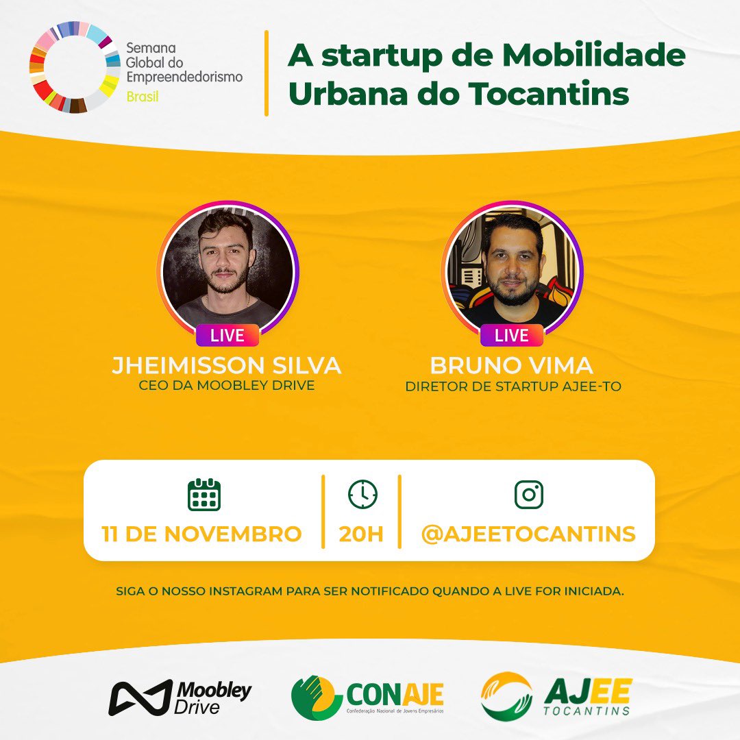 Hoje temos Live sobre startup com a MOOBLEY DRIVE! 🚀