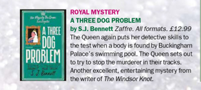 ClareJKelly's tweet photo. A very happy publication day to @sophiabennett! Her second royal murder mystery, the brilliant A #ThreeDogProblem is out today! Just take a look at these fantastic reviews, @My_Weekly @RedMagDaily @SagaUK are all in agreement! https://t.co/Tw2KShitZf