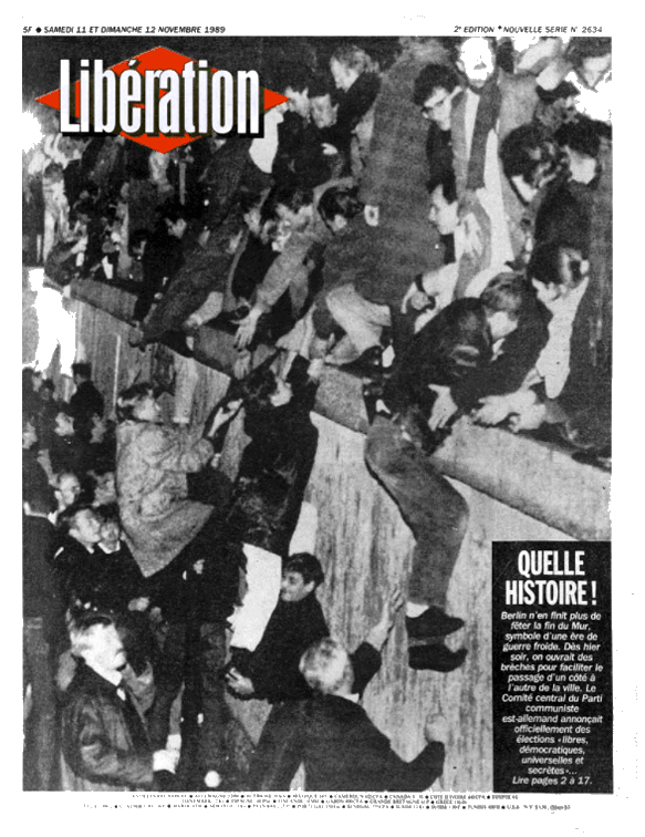 🎁 Si vous êtes abonné à @Libe, un petit cadeau vous attend dans votre boîte mail : nous avons numérisé notre édition de la chute du mur de Berlin, parue il y a pile 32 ans. Bonne lecture ! #Archives
