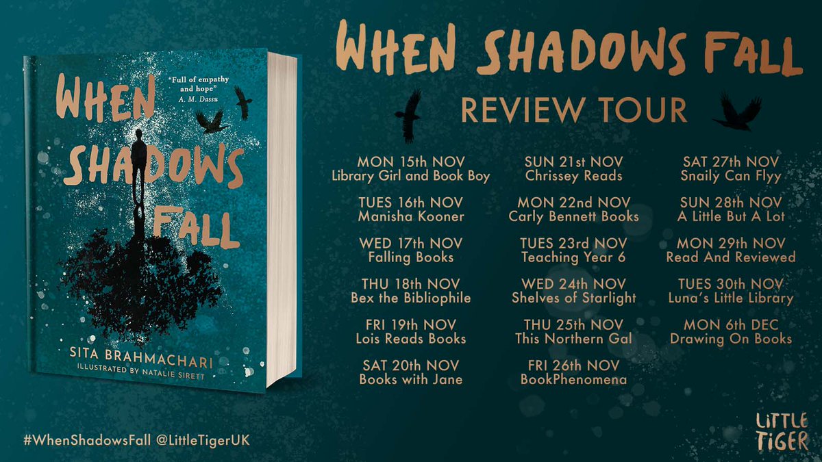 We are delighted to announce the When Shadows Fall Blog Tour starts next week. These book bloggers had the chance to meet and talk to @SitaBrahmachari  The conversation was wide-ranging, touching on many subjects. 

When Shadows Fall publishes today. Fly Kai Fly! 🍃🪶
