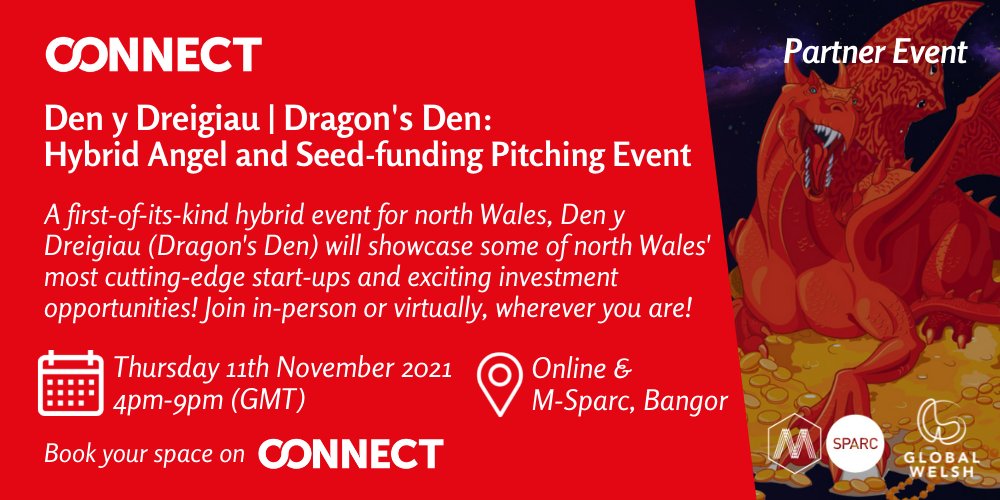 GlobalWelsh's tweet photo. There's still time to register for today!

Join us virtually or in-person from 4pm for a first-of-its-kind event showcasing some of the most exciting early-stage investment opportunities in north Wales.

Register now >> https://t.co/LDOE6BIFxV

#WelshStartup #SeedInvestment https://t.co/VZAjoUQYF0