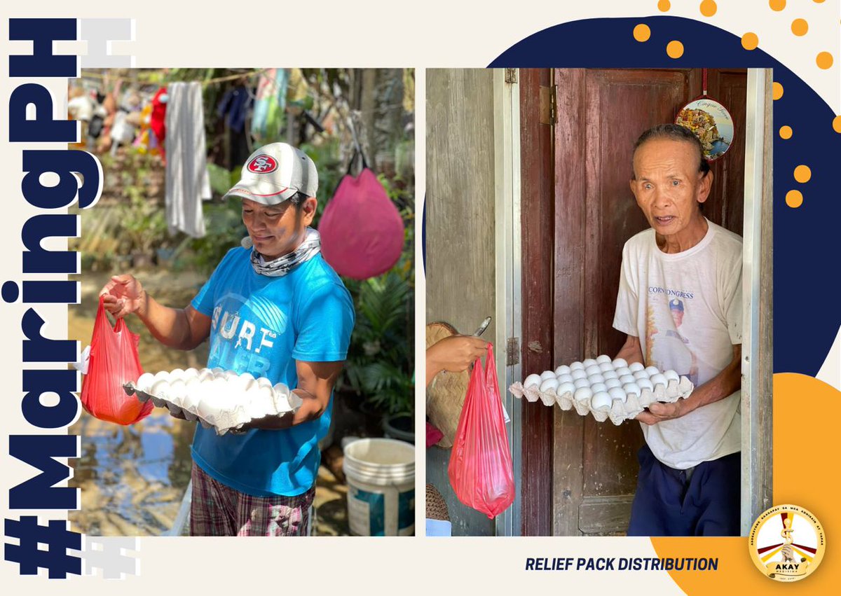 AKAYmedisina's tweet photo. Our #MaringPH donation drive was able to raise funds amounting to Php 6,060.00 since October 12, 2021. We were able to provide 1 tray of eggs and a bag of goods for thirty households in Sta. Maria, Ilocos Sur. https://t.co/WkJhcvRqrd