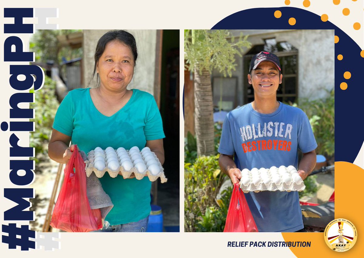 AKAYmedisina's tweet photo. Our #MaringPH donation drive was able to raise funds amounting to Php 6,060.00 since October 12, 2021. We were able to provide 1 tray of eggs and a bag of goods for thirty households in Sta. Maria, Ilocos Sur. https://t.co/WkJhcvRqrd