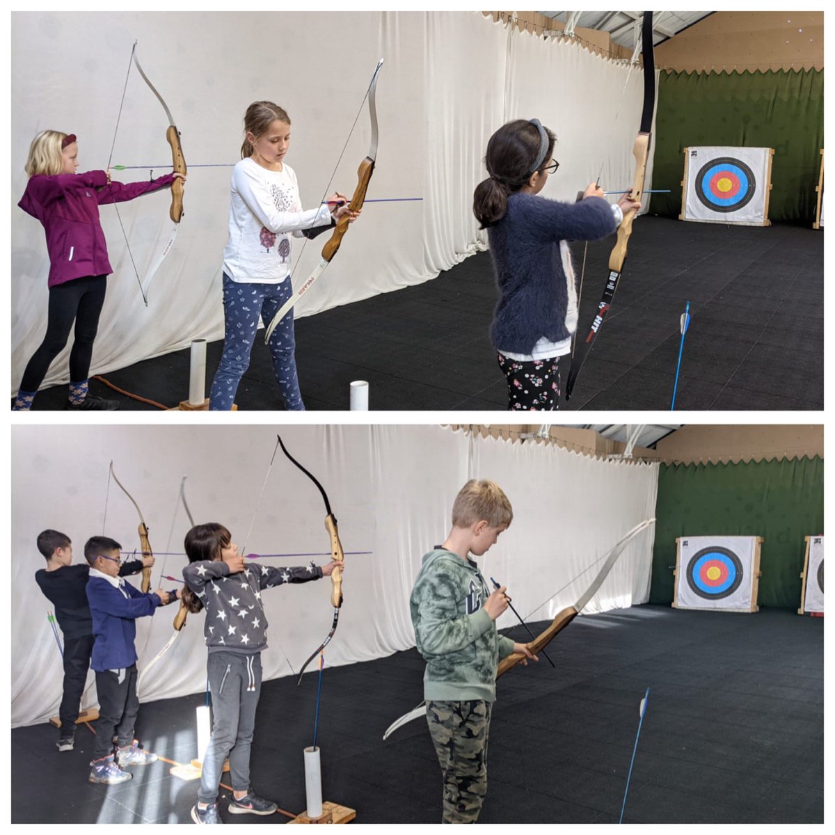 HarpAcademy1's tweet photo. Archery for the other half of Dahl class, swapping activities after lunch 🏹 #fellowshipafloat #pe https://t.co/aahwHg2vFp