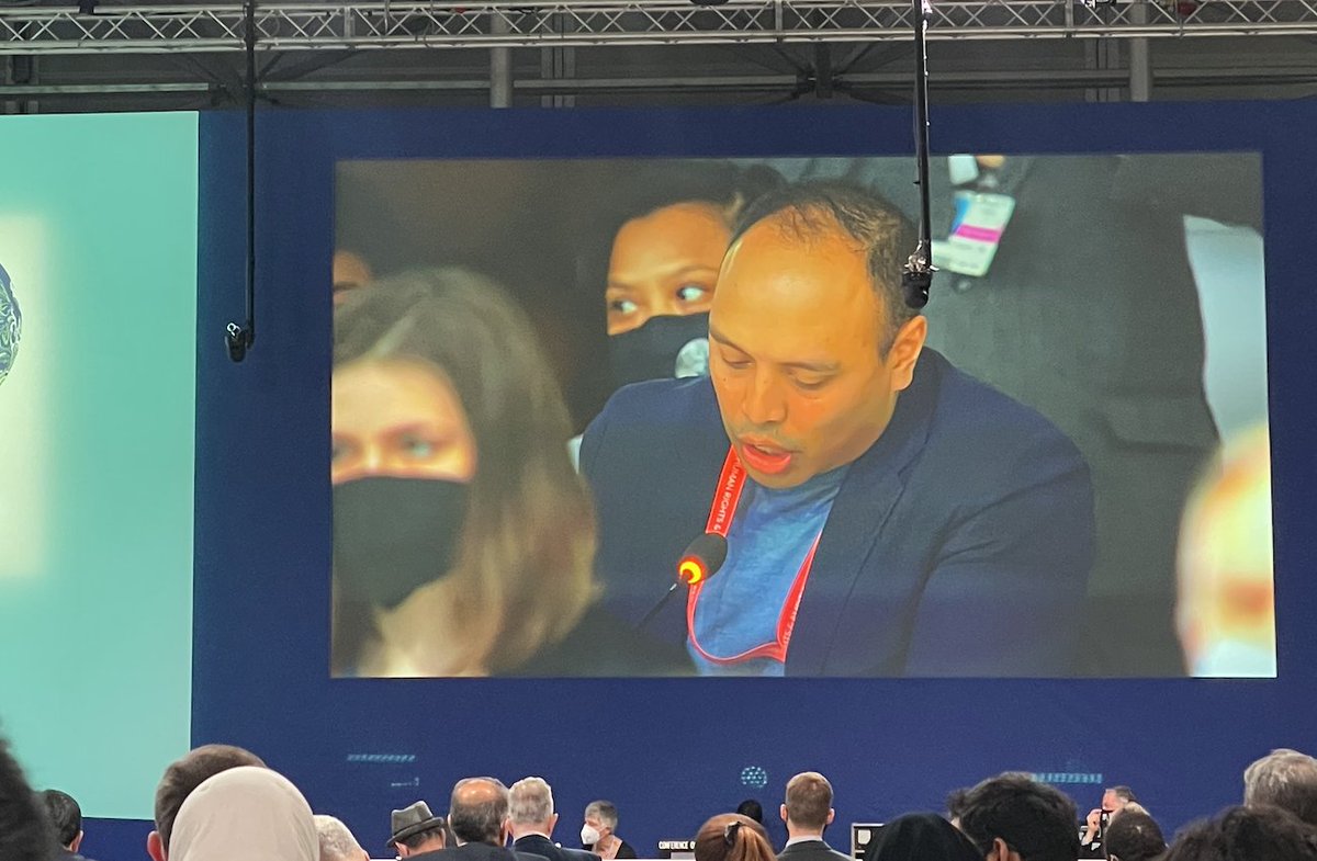 mvonlind's tweet photo. #COP26 "avoiding failure should not be the measurement of success." Representative on behalf of Indigenous people addressing plenary #togetherfor our planet https://t.co/gVOhiv58Rf