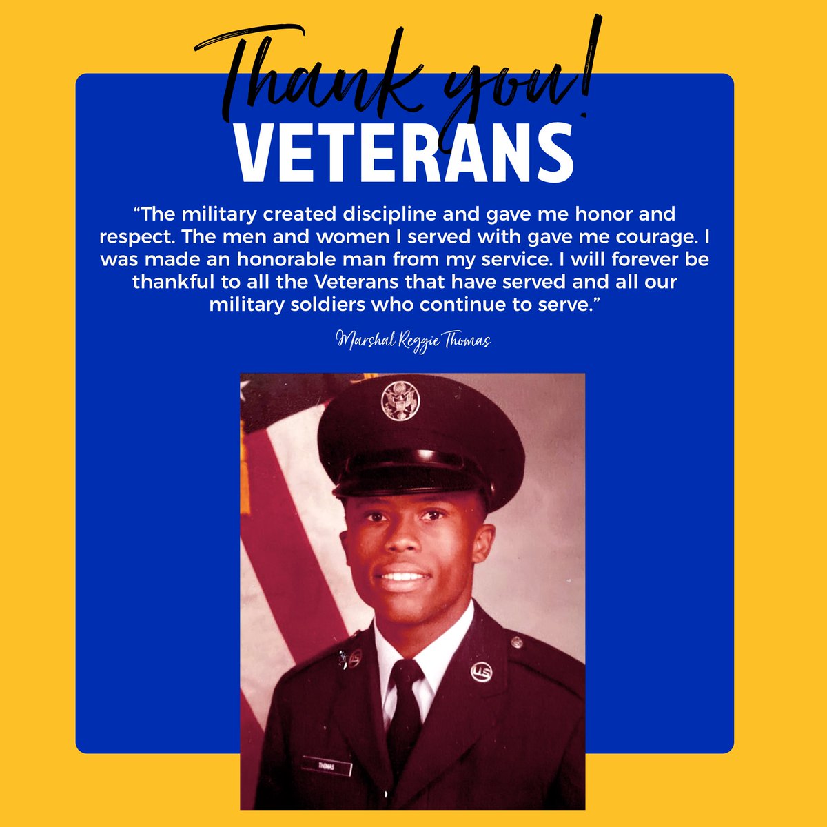 MarshalRThomas's tweet photo. To all those who have served, and those who continue to serve… Happy Veterans Day!

#VeteransDay #MarshalThomas #VeteransDay2021 https://t.co/SviRfh4ThE