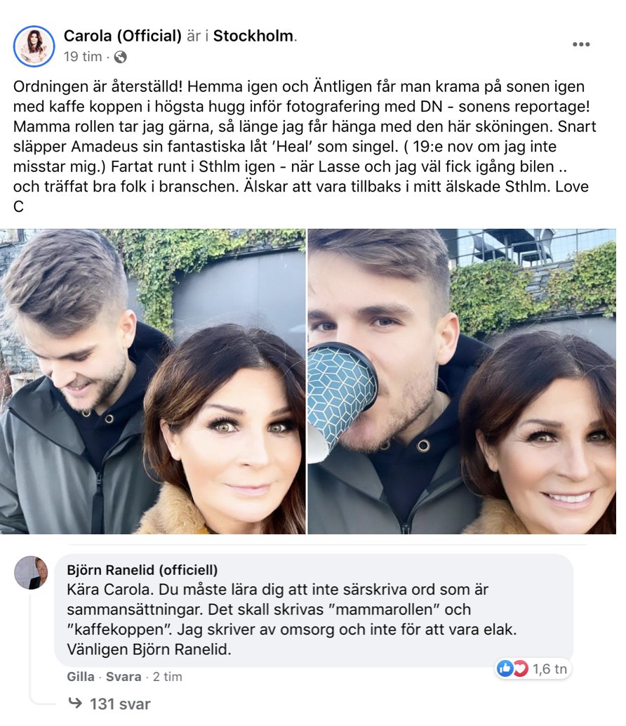 Thunholm's tweet photo. Haha Björn https://t.co/69qYqWg6LW