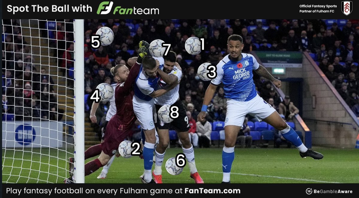 FanTeamOfficial's tweet photo. 🎁 SPOT THE BALL COMPETITION 🎁

We're giving away a SIGNED @FulhamFC  home shirt &amp; two tickets to the Fulham 🆚 Barnsley game on the 20th of November to one lucky winner 👕🎟️

𝗧𝗢 𝗘𝗡𝗧𝗘𝗥:

1️⃣ RT this tweet
2️⃣ REPLY with your guess
3️⃣ FOLLOW @FanTeamOfficial

Good luck 🤞 https://t.co/OWioBHC02C