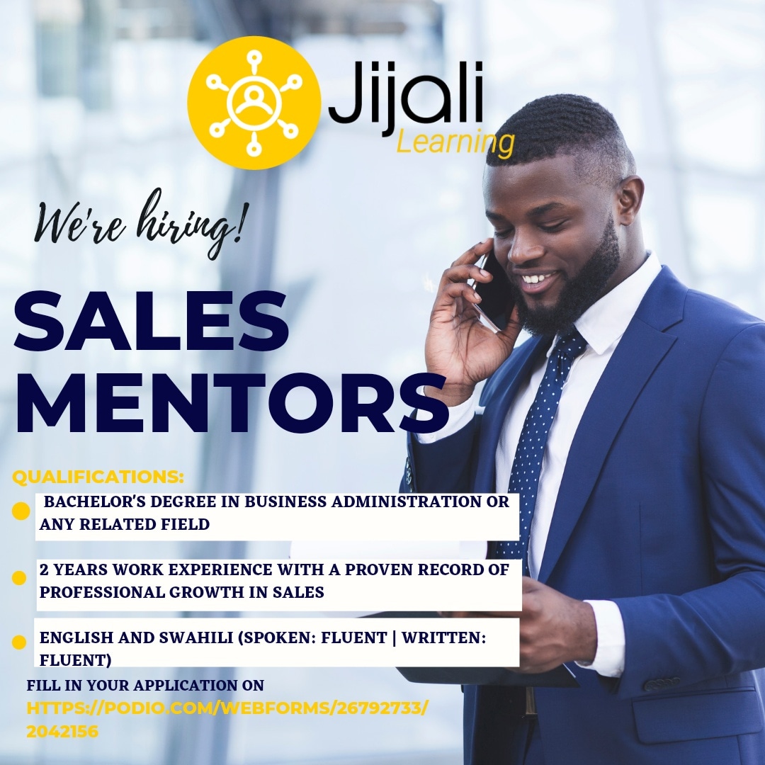 jijali_learning's tweet photo. Jijali is hiring!!
We are looking for sales mentors,apply today :https://t.co/Mo9sZsPBOB

#IkoKaziKe #IkoKaziKE #jobs https://t.co/Sa0nKGvcPS
