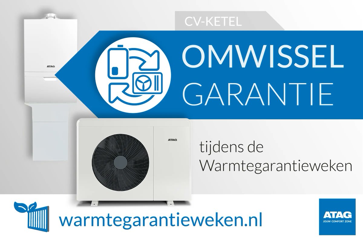 Straks geen aardgas meer? Maak de juiste keuze voor het verwarmen van je woning, nu en in de toekomst. Met de ATAG Omwisselgarantie koop je nu een CV-ketel en straks een warmtepomp.

Meer informatie: buff.ly/3H4Yuqh