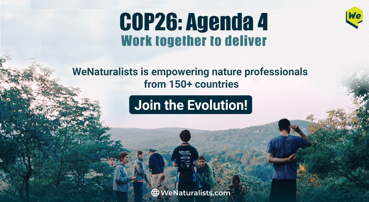 Alone we can do so little. But together, we can move mountains. That’s why the #COP26 objectives resonate so well with the raison d’etre of #WeNaturalists - bringing people together to create a measurable impact.

Join the Evolution on WeNaturalists.com

#ClimateAction