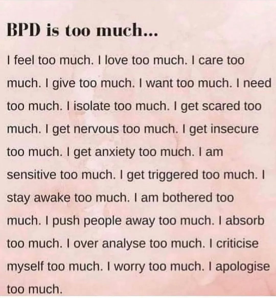 thed4rkdisorder's tweet photo. Reposted from @b0rderline_girl #bpd, #bpdawareness, #bpdwarrior #bpdrecovery, #bpdmeme, #bpdthings, #bpdlife, #bpdwarrior,#actuallyborderline, #borderlinepersonalitydisorder, #borderline, #borderlinepersonality, #borderlinepersonalitydisorderawareness #bpโฆ https://t.co/Pb06JacNT1