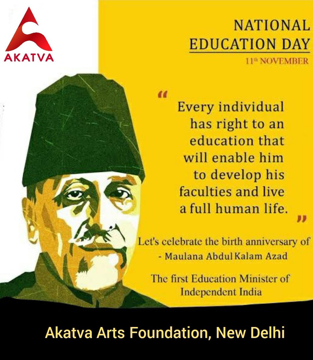 akatvaartsfou's tweet photo. National Education Day 2021.
 "Education imparted by heart can bring revolution in the society."
by Maulana Abul Kalam Azad.
#edutech #indianeducation #learn #educational #learningapp #teach #globaleducation #elearning #qualityeducation #educationmatters #sucess_steps #upsc https://t.co/zFFIRyUIwe