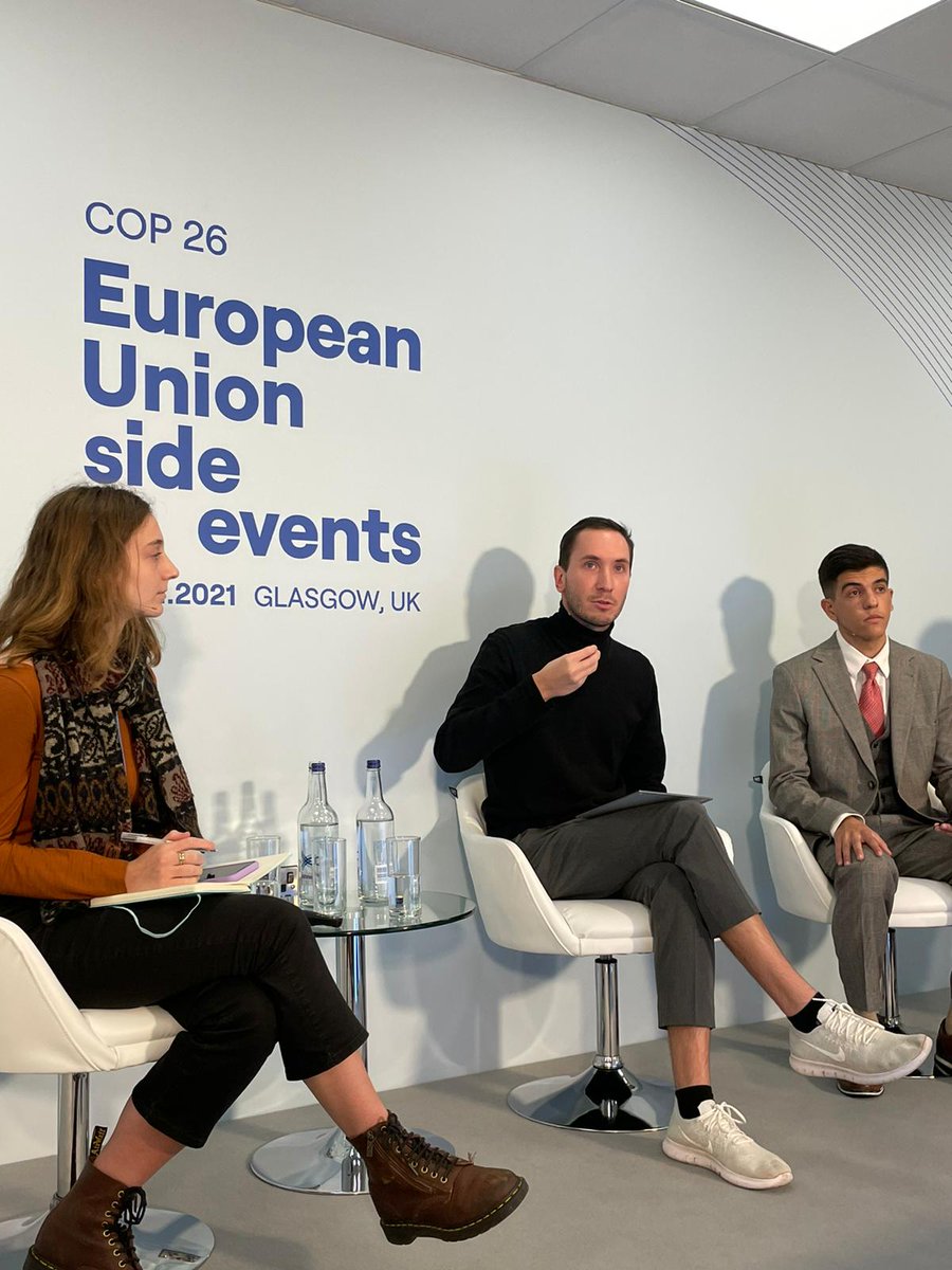 Y4Nature's tweet photo. "Our planet needs a radical transformation to ensure that the benefits of extracting and using nature are widely, equitably, and democratically shared."

@jofgiroux speaking with Elina Bardram 
(@EU_Commission) and Sam Barratt (@UNEnvironment) sustainability &amp; justice in business https://t.co/WUh13pmZye