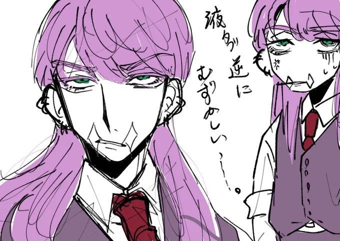 授業中のンズ落書き。。。液タブのペンがバグって変な線入ってますがご了承。 