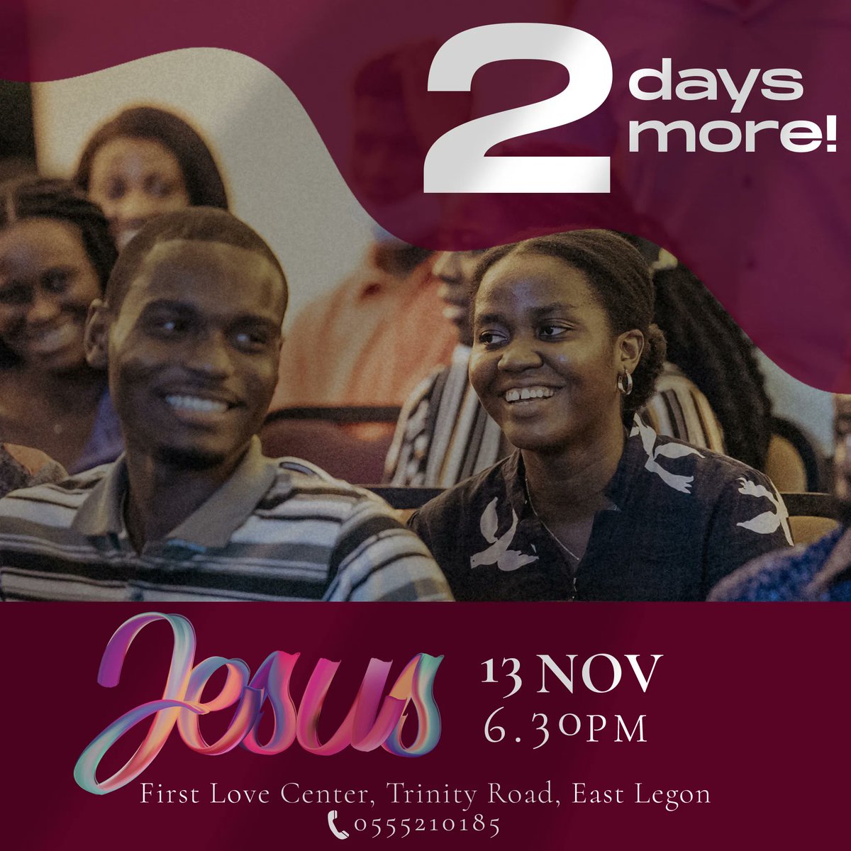 FirstLoveCenter's tweet photo. It's 2 days more to Jesus Weekend services happening on Saturday, and 3 days more to the Sunday services!
This weekend is going to change our lives!
#JesusWeekend #JourneytoJesus #FirstLoveCenter https://t.co/SxRFv571LV