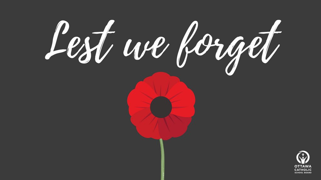 Today on #RemembranceDay, we pay tribute to all the brave people who have served our country. 🇨🇦❤️ #ocsbRemembers #LestWeForget