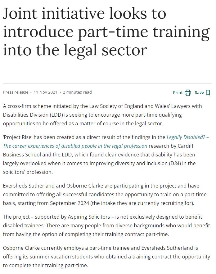 TheLawSociety's tweet photo. Our Lawyers with Disabilities Division @LawSocDI has initiated a cross-firm scheme with Eversheds Sutherland @ESgloballaw, @OsborneClarke &amp; Aspiring Solicitors @access2law, seeking to encourage more part-time qualifying opportunities in the legal sector 

https://t.co/wBFVkLKY7M https://t.co/0EIXF1lZoj