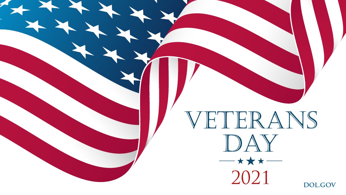 USDOL's tweet photo. On Veterans Day, we honor all those who have served in the U.S. military and give thanks for the sacrifices they and their families have made defending our freedom. https://t.co/x86vEGT2mP