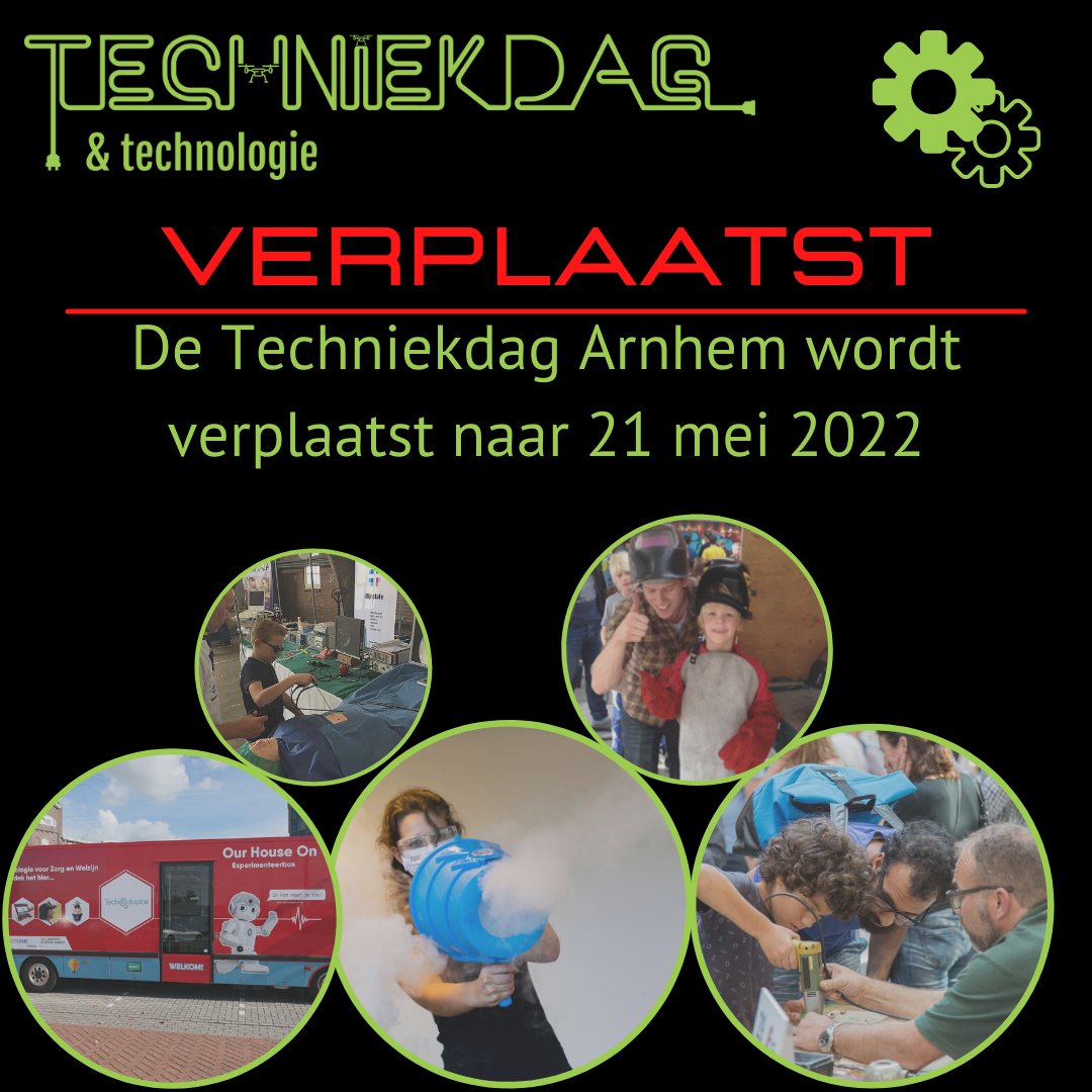 De Techniekdag Arnhem wordt verplaatst! 📅❌

Met de oplopende COVID-19 besmettingen vinden wij het als organisatie niet meer verantwoord om de Techniekdag op 27 november door te laten gaan.

Techniekdag Arnhem zal nu plaatsvinden op 21 mei 2022.

Hopelijk tot dan!