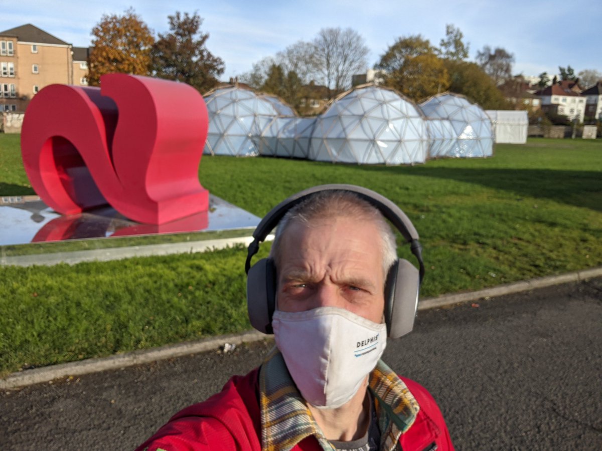 countcaspargh's tweet photo. My last day helping out @ClimateAccept with the @PinskyMichael #PollutionDrift instillation at Gartnavel Hospital in Glasgow. 

I took a different route this morning lots of semi seg and kerb protected lanes. Safe cycling is hugely important in reducing urban pollution. https://t.co/1rs4Fqv2pf