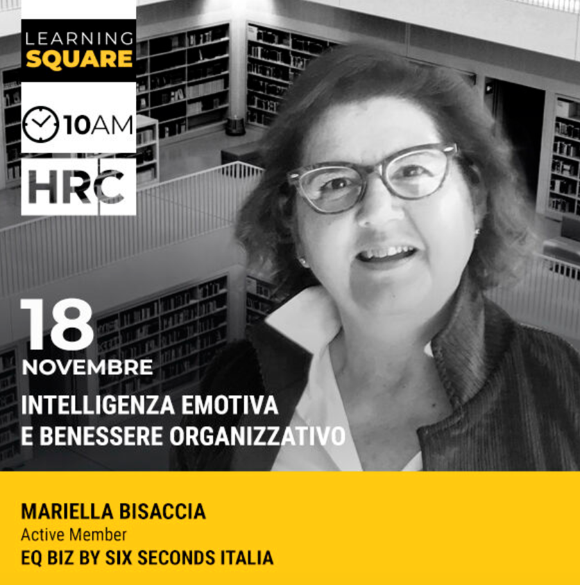 6secondsita's tweet photo. Grazie a @HRC_Community, siamo ancora ospiti delle LEARNING SQUARE!
Dal 15 al 18 Novembre | 10-11 AM parleremo di 'EMOTIONAL INTELLIGENCE' con diversi focus.
@LFariselli @eqjosh https://t.co/dcaycwrrhT
#business #people #intelligenzaemotiva #analytics #learning https://t.co/xNaFLWlupU