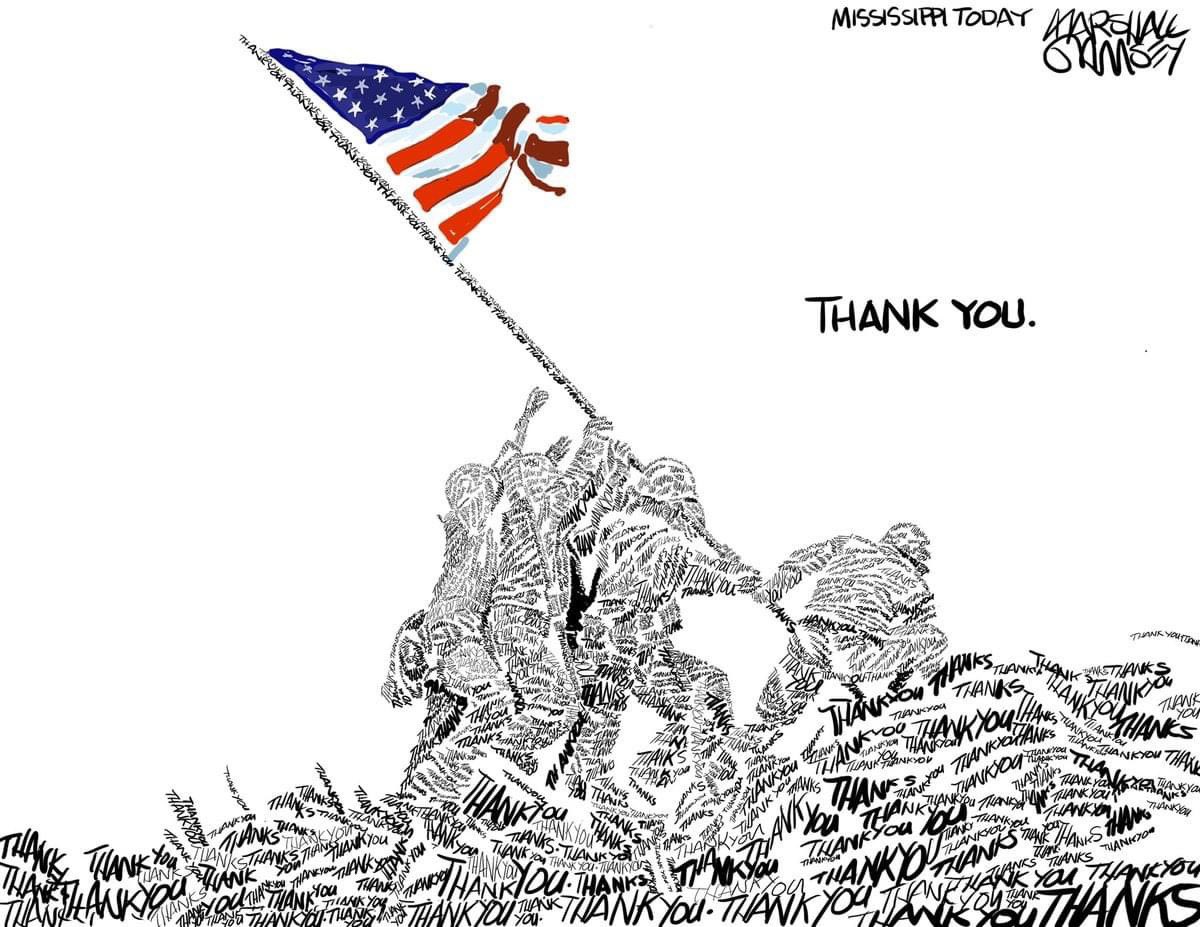 Thank you to everyone who has handed a blank check to our country.  Your service is why I have the rights to do what I do. Thank you. #VeteransDay2021