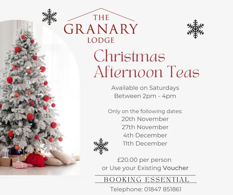 Kick start your festive celebrations with a #ChristmasAfternoonTea at The Granary Lodge. Your #festive treats await, pre-booked tables only costing £20.00 per person. Glasses of prosecco also available 🥂🎄