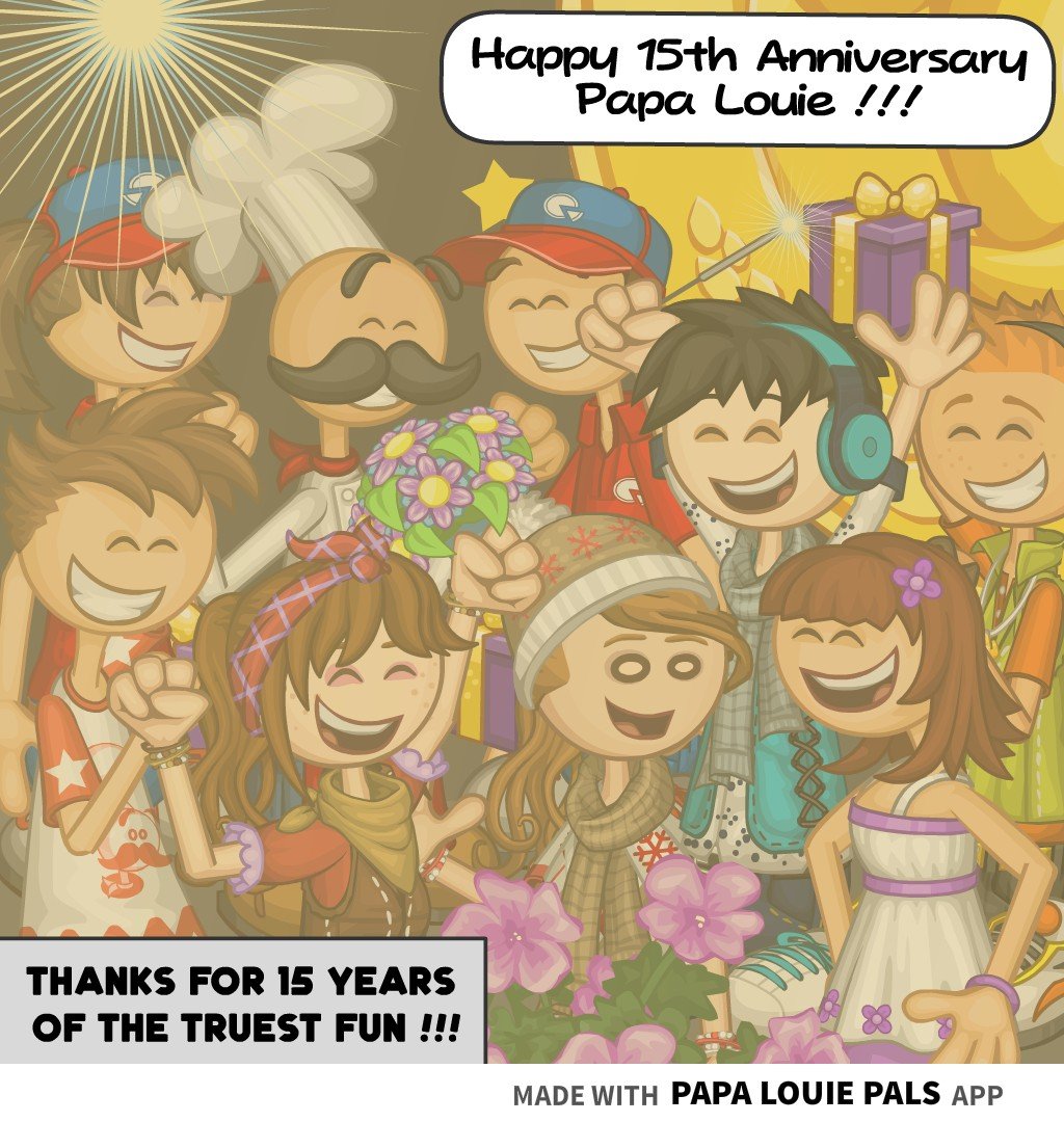 Flipline Studios on X: Celebrating 15 Years of Papa Louie!   #PapaLouie #FliplineStudios #15thanniversary   / X