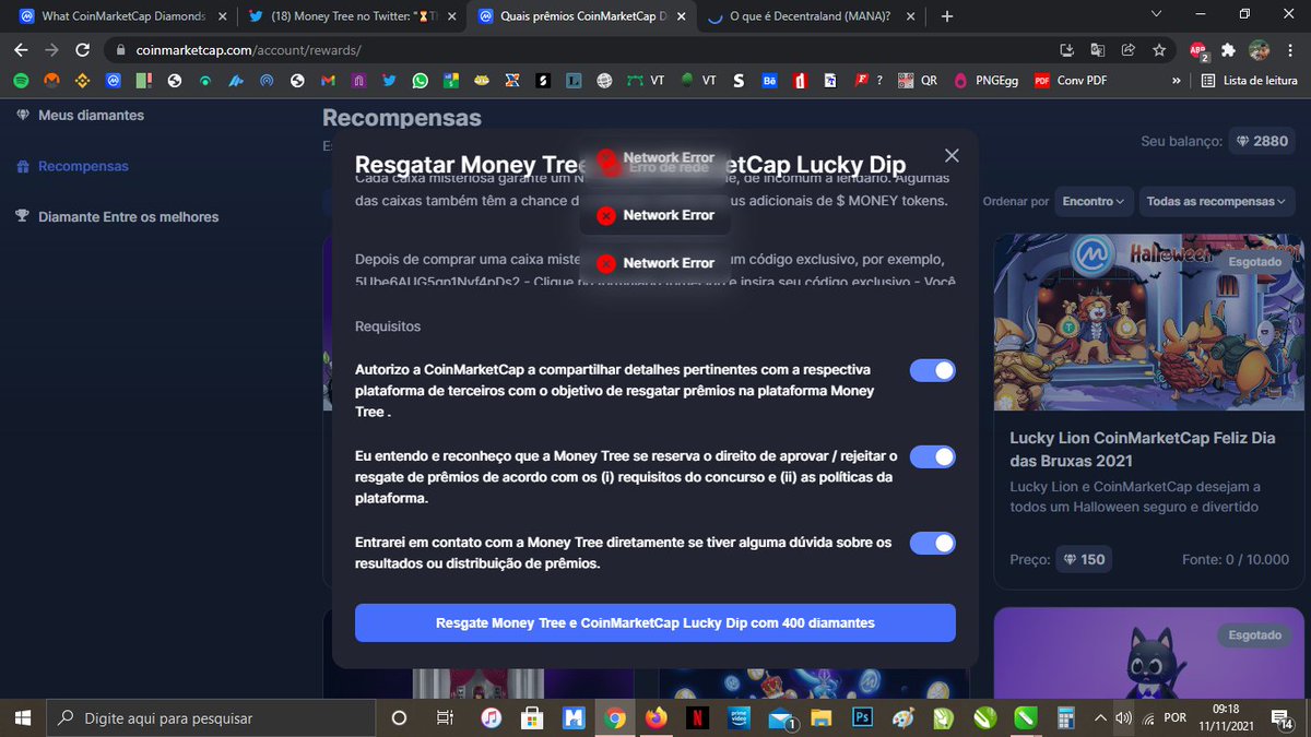 RobsonLemos_cg's tweet photo. @MoneyTreeCoin @CoinMarketCap Duas vezes tentando e não obtendo êxito https://t.co/XSW32NnLyG