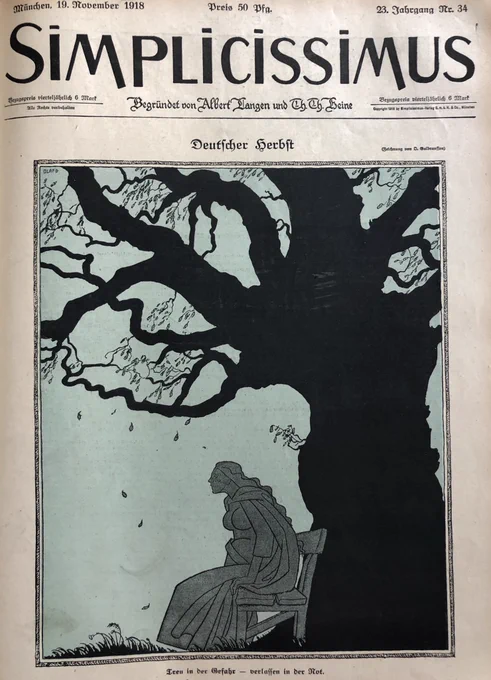 Simplicissimus, Munich, 19 &amp; 26 novembre 1918 - Gulbransson, Thöny, Arnold (sur les profiteurs de guerre), Lendecke 