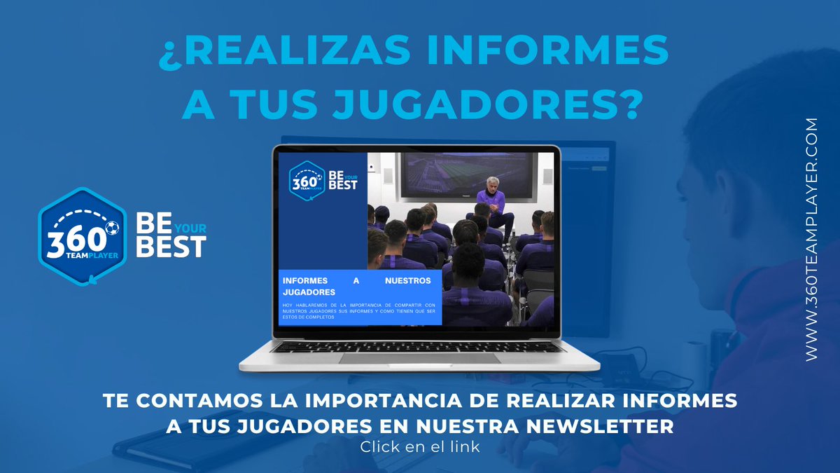 360TeamPlayer's tweet photo. 📊⚽️¿Es importante hacer informes a nuestros jugadores? ¿Cómo los deberíamos hacer? 

🧑🏻‍💻Todas las respuestas a estas preguntas en nuestra newsletter 👇🏼

https://t.co/7fUQ3iXMBF https://t.co/QnZhPfX7hi