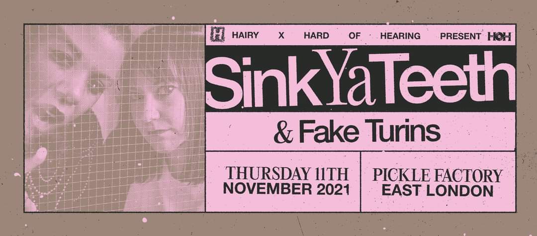 Hardofhearingmu's tweet photo. Tonight sees @Sinkyateeth return to London, playing alongside Fake Turins at @PickleFactoryE2 - come dance! 🥳

Tickets:: https://t.co/JQQkvNcnvF https://t.co/Q4EGjtEtNK