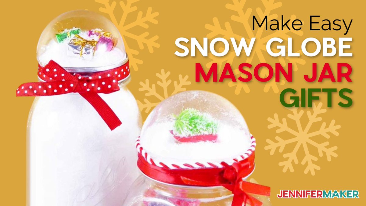 msjennifermaker's tweet photo. I love giving gifts in mason jars! My favorite way to present them during the holidays is with a snow globe on top! Learn how easy these are to make with my simple step by step tutorial on the blog: https://t.co/7dHtzrRP4Z https://t.co/Wnmb1kLwN1