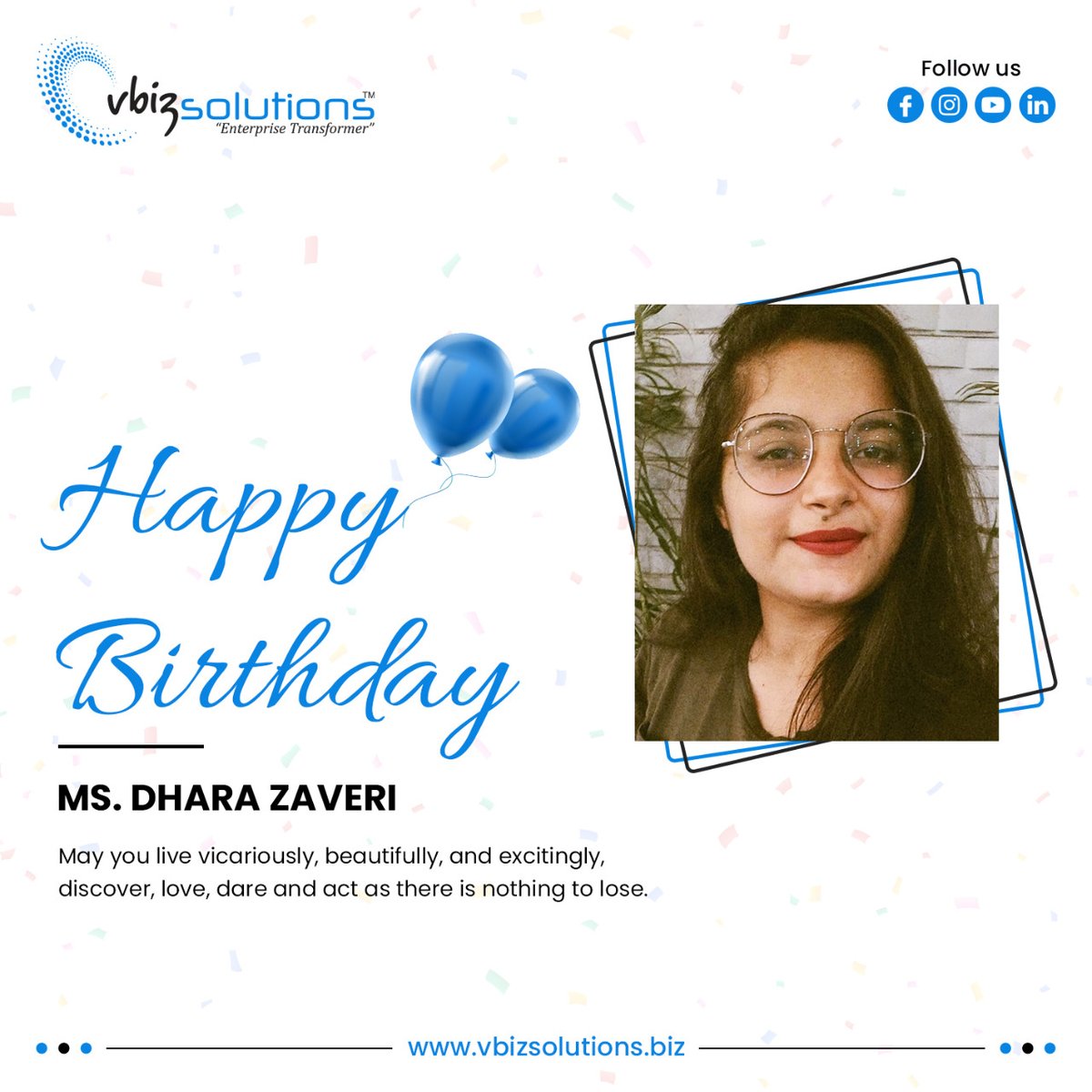 VbizSolution's tweet photo. 𝙃𝙖𝙥𝙥𝙮 𝘽𝙞𝙧𝙩𝙝𝙙𝙖𝙮!!
#Happybirthday #bdaycelebration #CRMdevelopment #ITsolution #applicationdevelopment #mobileappdevelopment #businessdevelop #businesscenter #graphicdesign #uiuxdesign #webdevelopment #vbizsolutions #vbizprime https://t.co/BGBifiRepG