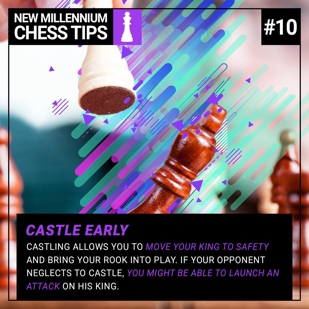 NMChessGame's tweet image. Forgetting to castle early could cost you the game.