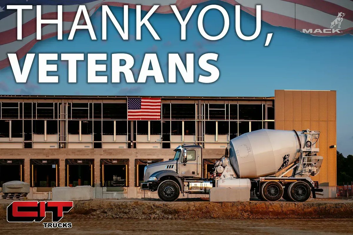 cittrucks's tweet photo. Thank you for your service Veterans.
There are just over 19 million veterans in the U.S. – one in four of them are truck drivers. On this day, we honor those across the world that have dedicated their lives to protect and serve our country. #veteransday #mackstrong #usa https://t.co/ZFTqTIy147