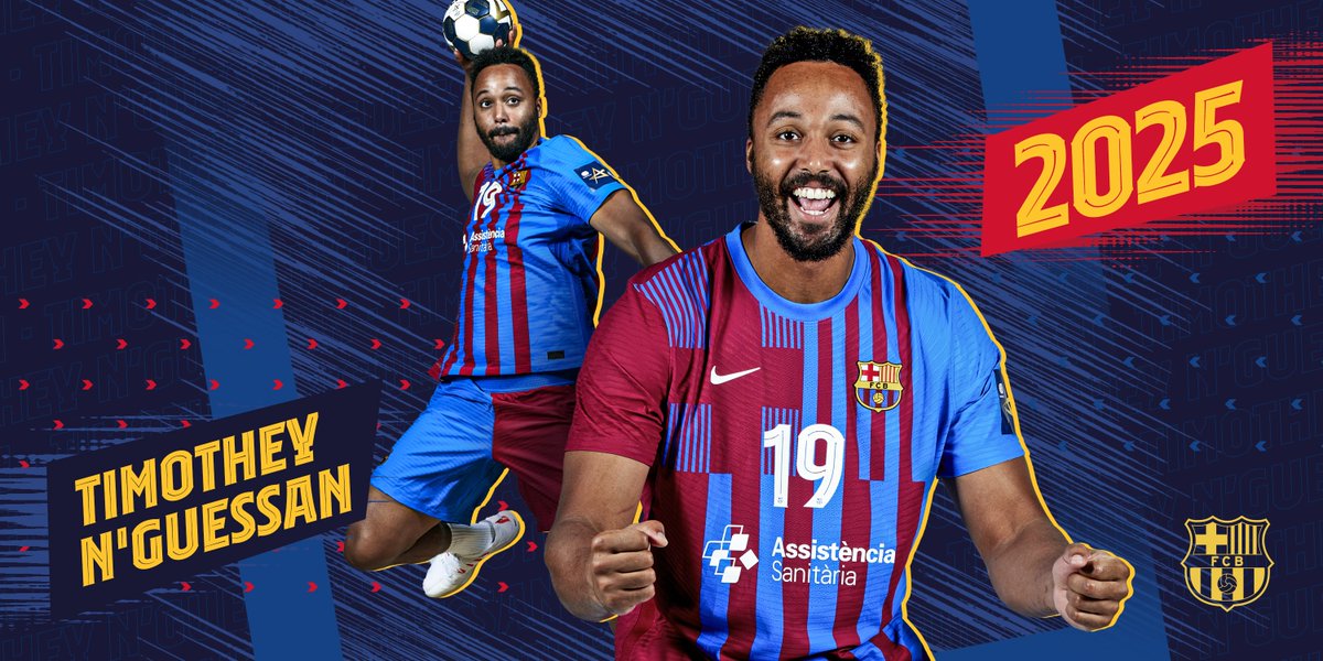 FCBhandbol's tweet photo. BREAKING NEWS!!!
@timoute19 , renovat fins al 2025
https://t.co/wLMwH2YRBI 

👌👌👌
Timothey N'Guessan, renovado hasta el 2025
https://t.co/j6ZzMbKtmc 

🔵🔴 #ForçaBarça 💙❤️ #LaMagiaDelPalau #50AniversariPalau https://t.co/a9G2IclsXS
