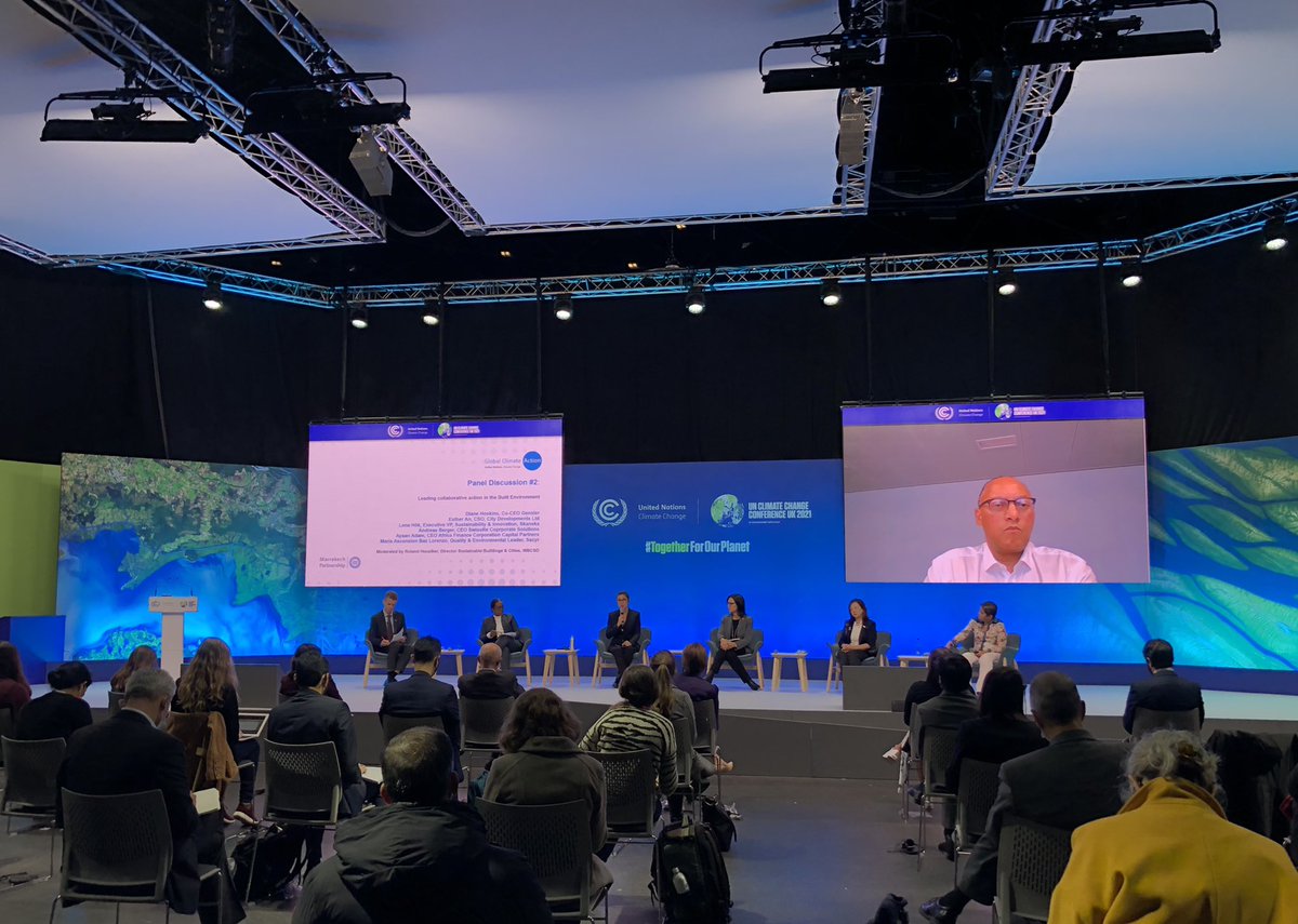 then over to the <a href="/hlcchampions/">Climate High-Level Champions</a> &amp; MPGCA event! with frontrunner leaders in the built environment ⭐️

<a href="/Lenahok/">Lena Hök</a> <a href="/SkanskaGroup/">Skanska</a> says “we are a sector that is UP FOR DISRUPTION” to drive the rapid action at the scale we need!