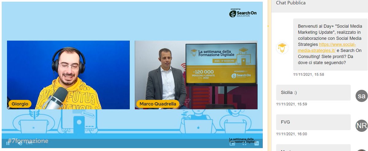 Siamo Live! Vi aspettiamo qui 💡👇
bit.ly/Live-DaySocial… 

ℹ Per accedere è sufficiente effettuare il login con le stesse credenziali che avete utilizzato al momento dell'iscrizione. Se non vi siete ancora registrati potete farlo qui: bit.ly/Iscrizione-7fo… 
Buona formazione!