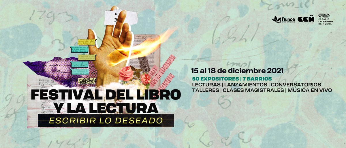 culturanunoa's tweet image. Te invitamos al Festival del Libro y la Lectura de #Ñuñoa 📚✨ #FLL2021

La tradicional Feria del Libro se transforma para acercar la literatura a toda la comunidad ñuñoína, con destacadas invitadas/os nacionales e internacionales.

¡Encontrémonos para escribir lo deseado 📝❤️‍🔥!