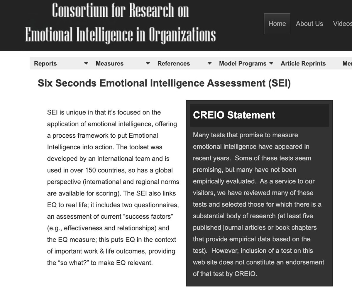 6secondsita's tweet photo. Un traguardo prestigioso, un ulteriore accreditamento accademico: il SEI Assessment @6s_EQ è finalmente presente sul sito del Consortium for Research on Emotional Intelligence in Organizations.
https://t.co/xR7EhC73r1 @LFariselli @eqjosh 
#intelligenzaemotiva #assessment https://t.co/eeJdki1gi2