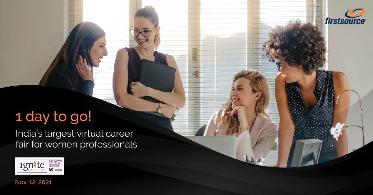 firstsource's tweet photo. Access to great job opportunities, a platform to network, and some insightful panel discussions on gender inclusion at the workplace await you at #ignite2021. Come, visit us at the booth.
#Register here: https://t.co/gwllcYeGO3
@WitAceofficial
#WeareHiring #DiversityMatters https://t.co/vymKIeKF4o