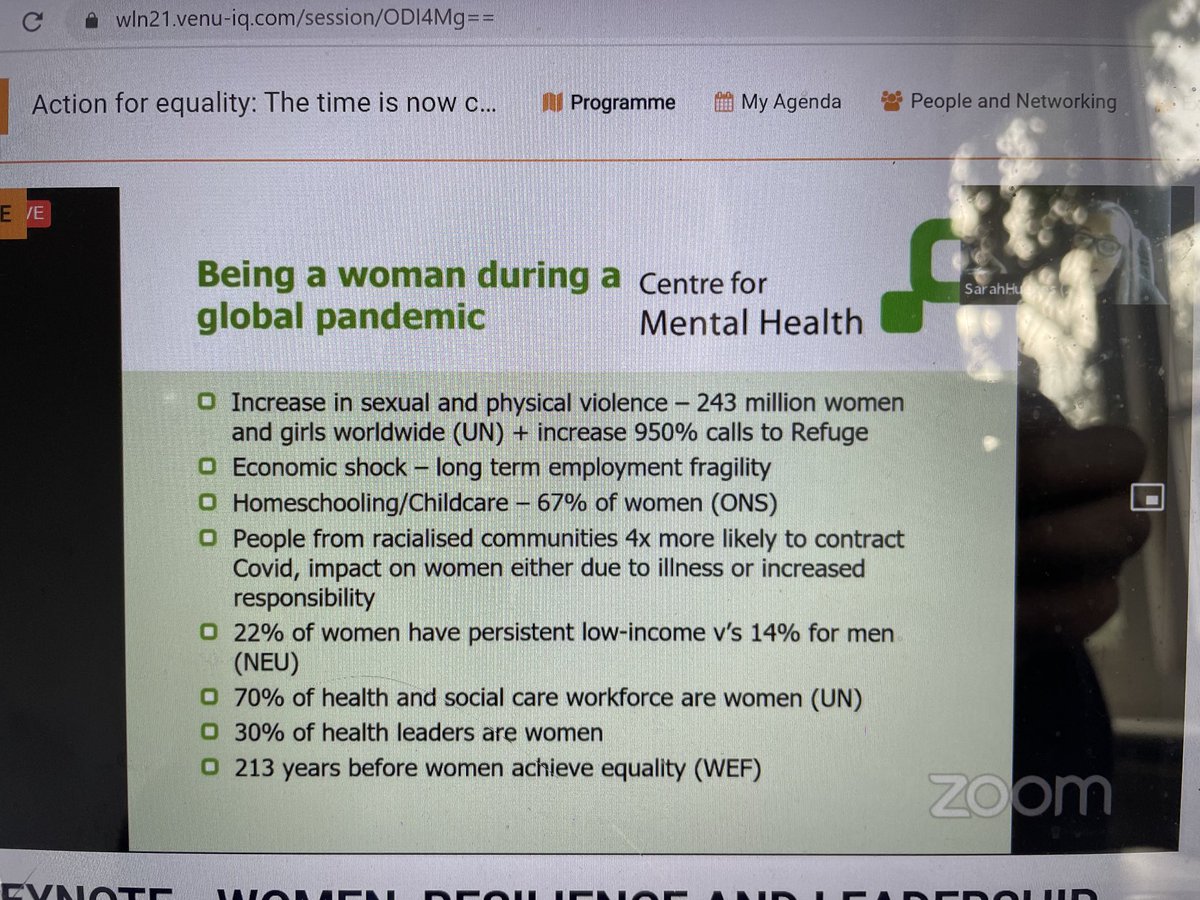 pennynewm's tweet photo. #ActionForEquality Sarah Hughes @CentreforMH eloquently articulates women’s lived experiences and suggests key steps we can take including #demandcoaching #calloutwomenunderminingwomen #seekmaleallies #cannotdoitalone @hcwomenleaders https://t.co/SgJs5zQOGN